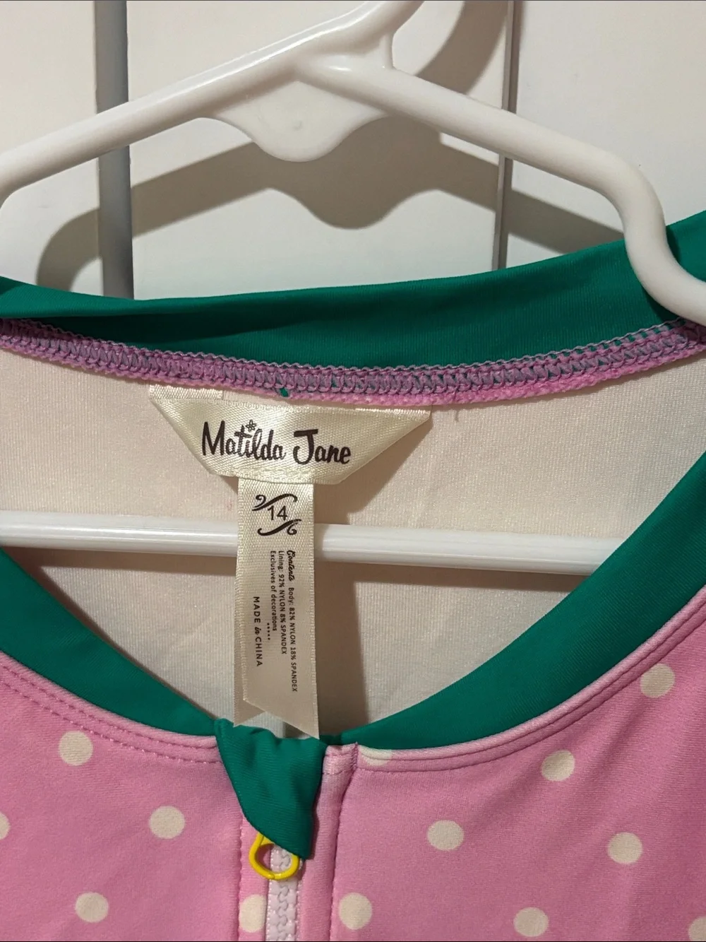 Matilda Jane Pink Polka Dot Rainbow  One-Piece Swimsuit